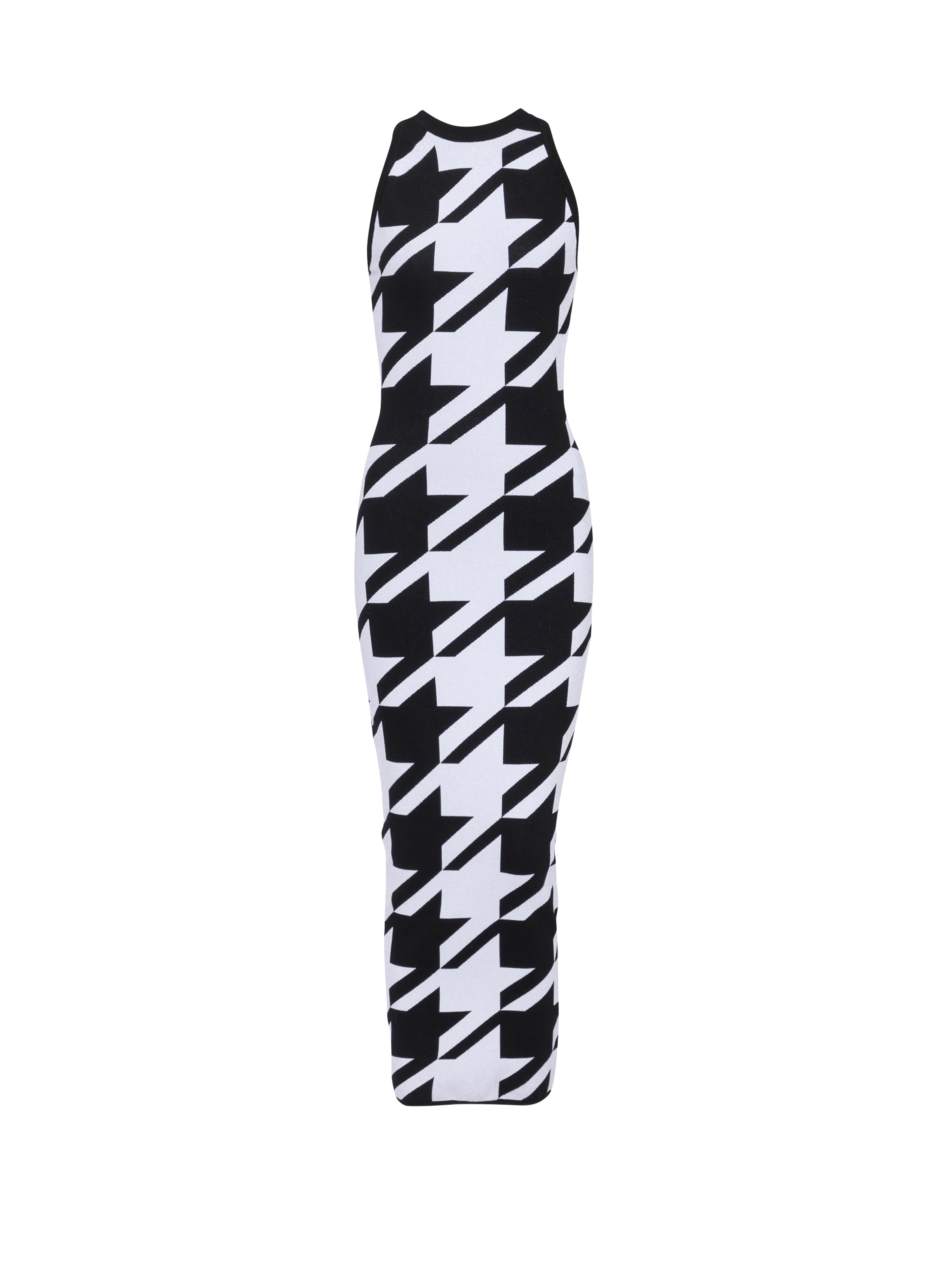 Mid-length knit dress, black