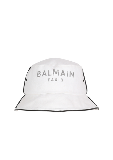 Chapeau bob B-Army en coton et cuir avec logo Balmain
