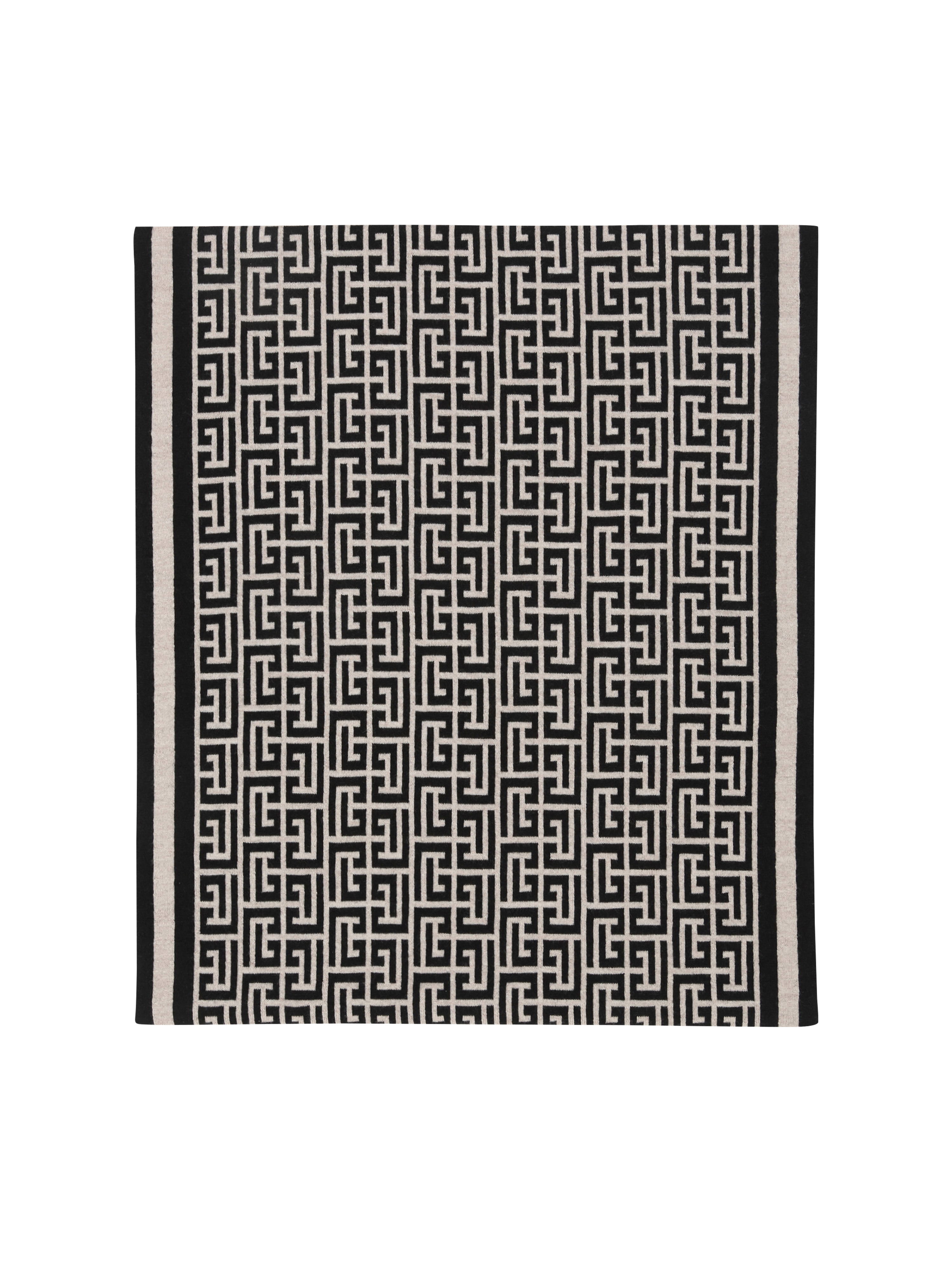 Echarpe en laine avec monogramme Balmain, noir