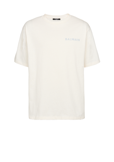 T-shirt en coton imprimé petit logo Balmain Paris