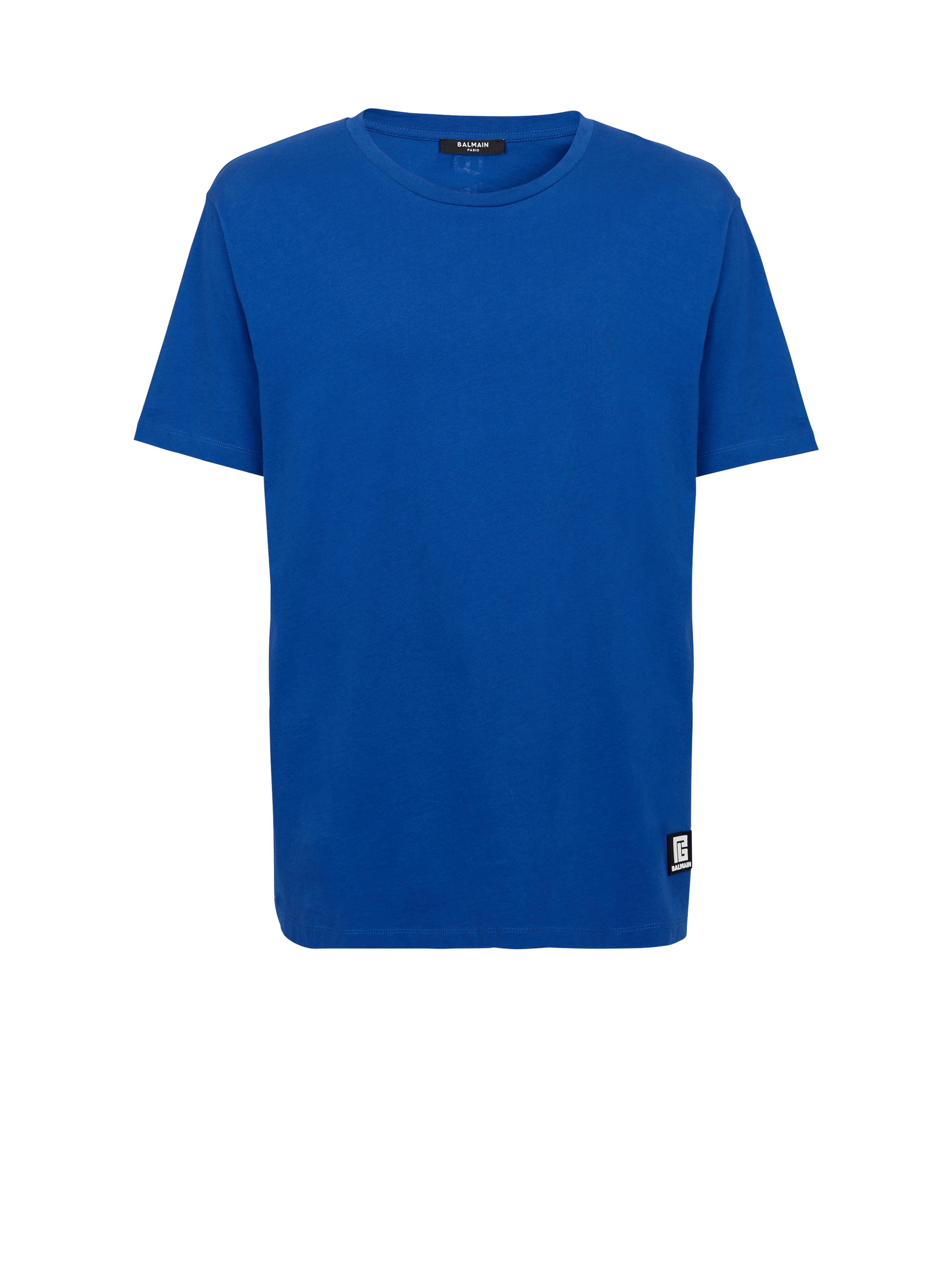 T-shirt oversize en coton imprimé logo Balmain, bleu marine