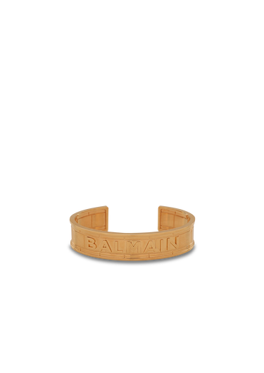 Bracelet manchette en laiton avec logo Balmain