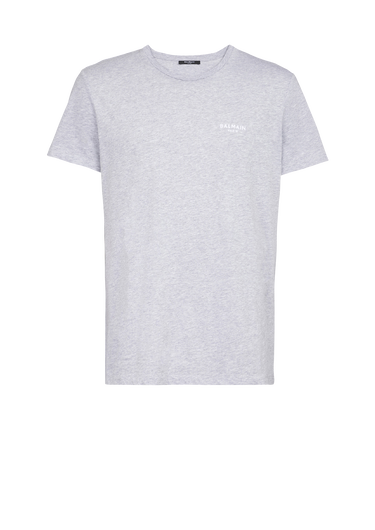 T-shirt en coton éco-design floqué petit logo Balmain Paris