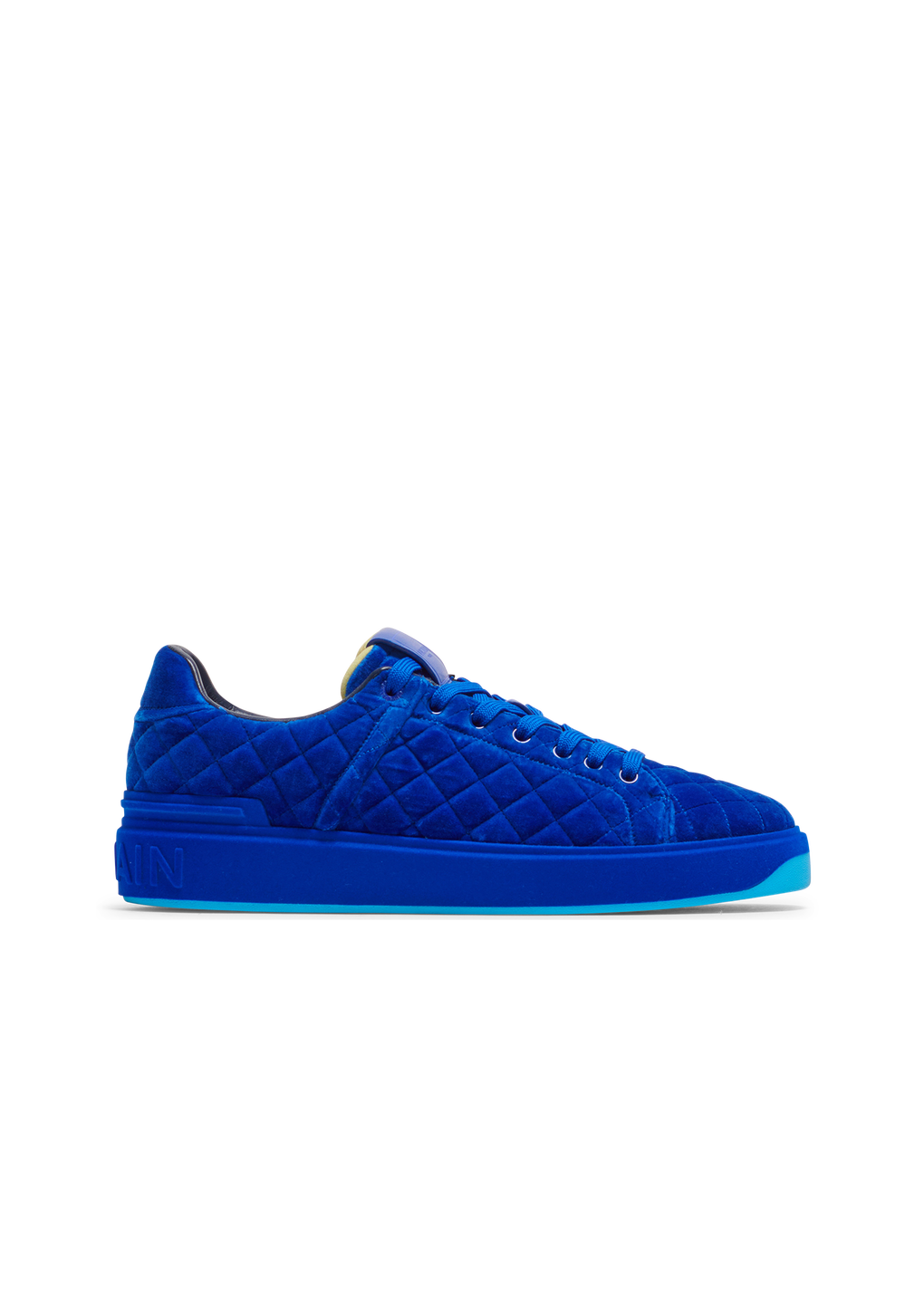Quilted velvet B-Court sneakers, blue, hi-res