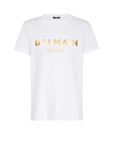 T-shirt en coton imprimé logo Balmain Paris