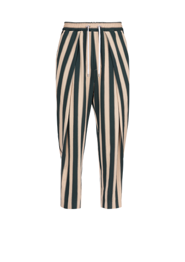 Pantalon plissé éco-design à rayures