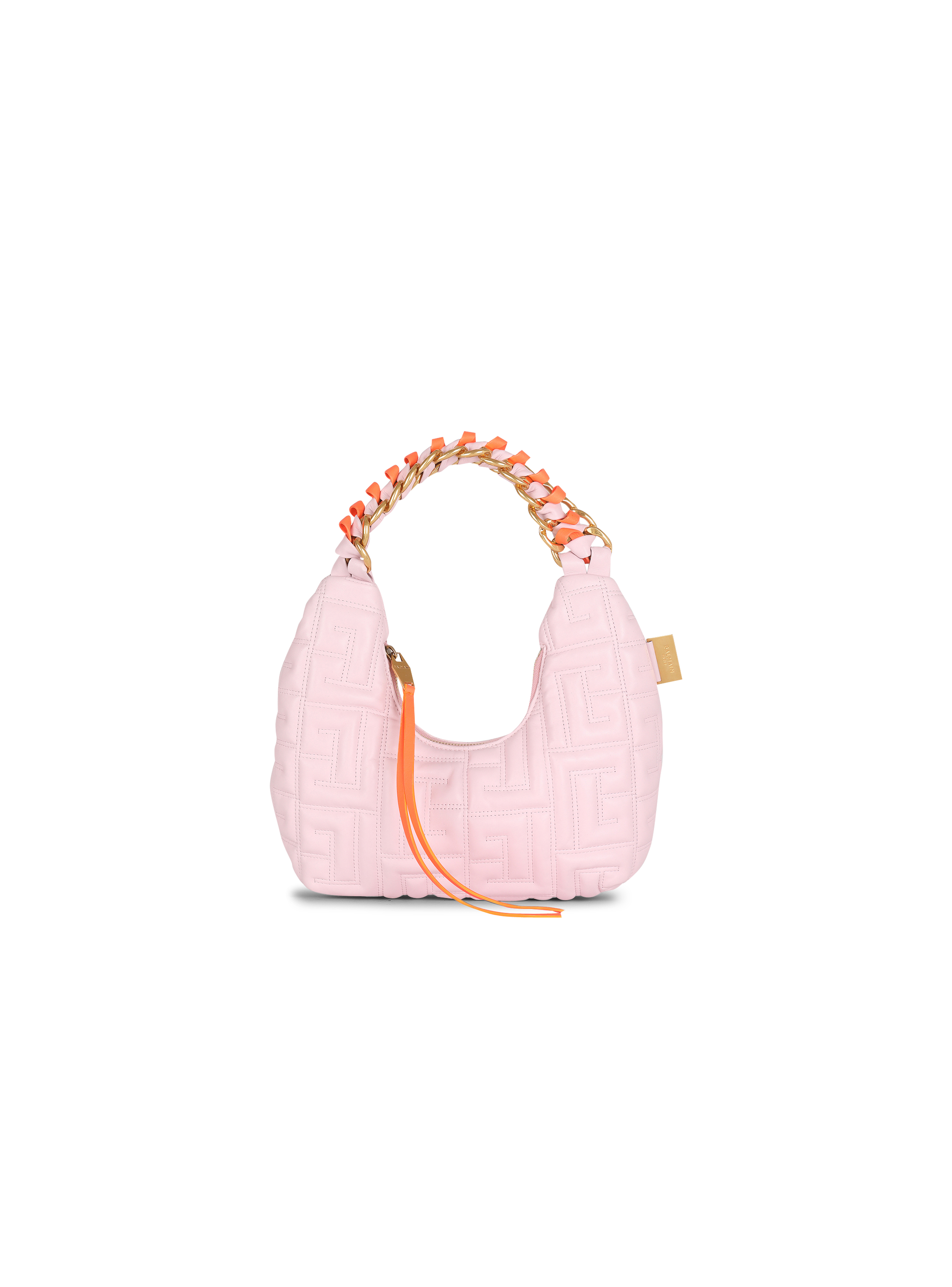 Quilted leather mini Pillow Hobo bag, pink