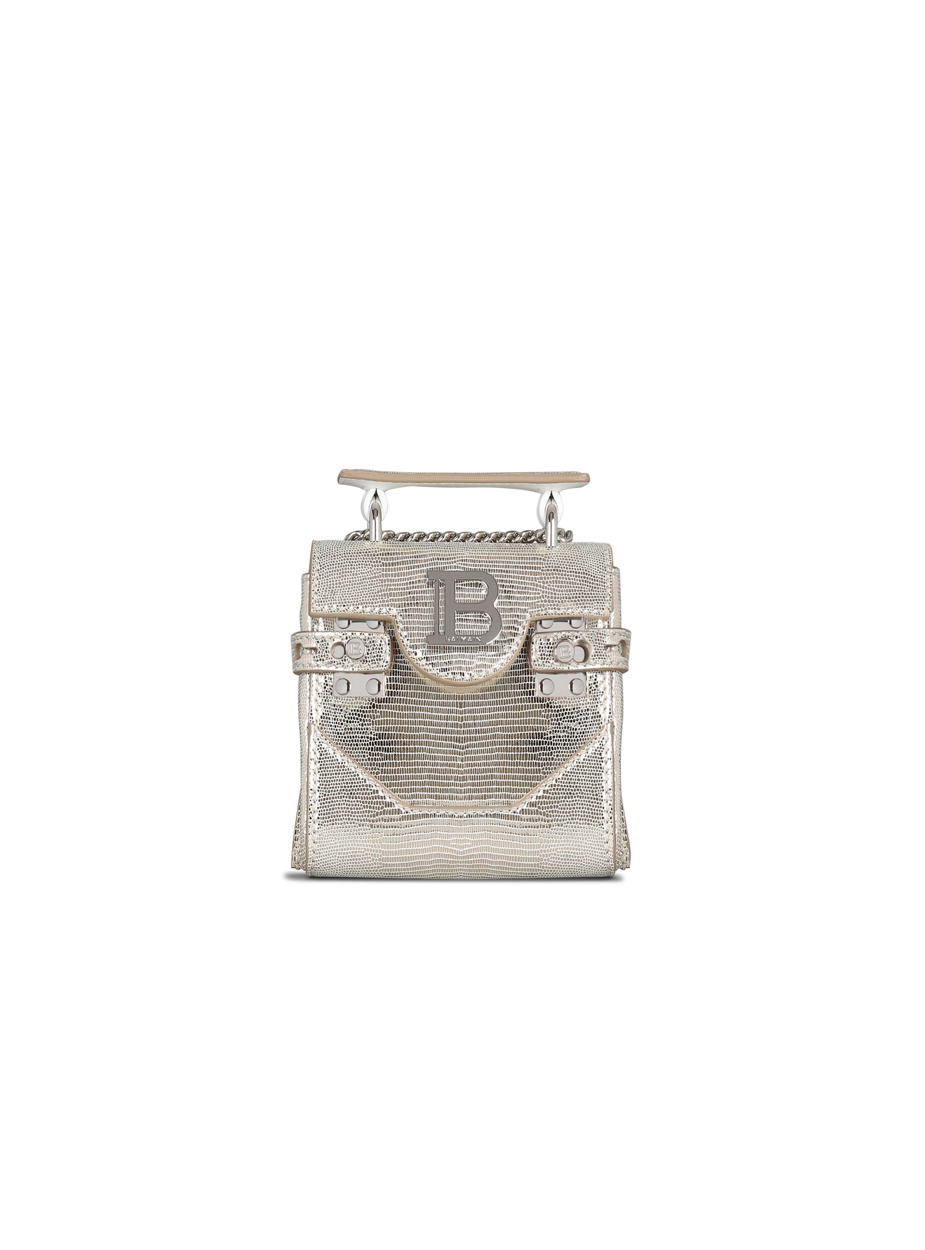 Leather B-Buzz Mini bag, silver