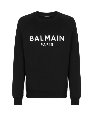 Sweat en coton éco-design imprimé logo Balmain