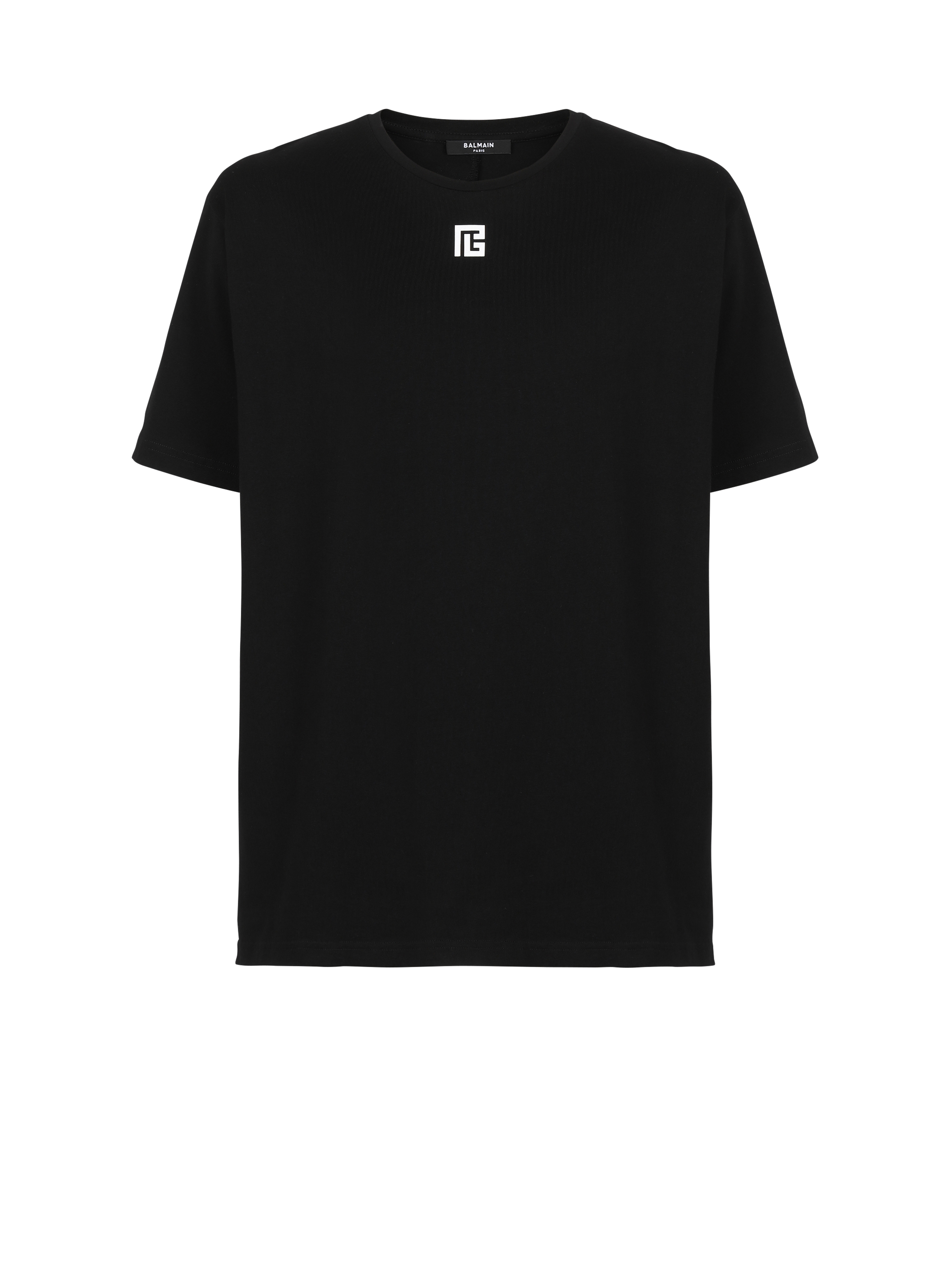 T-shirt oversize en coton imprimé maxi logo Balmain, noir