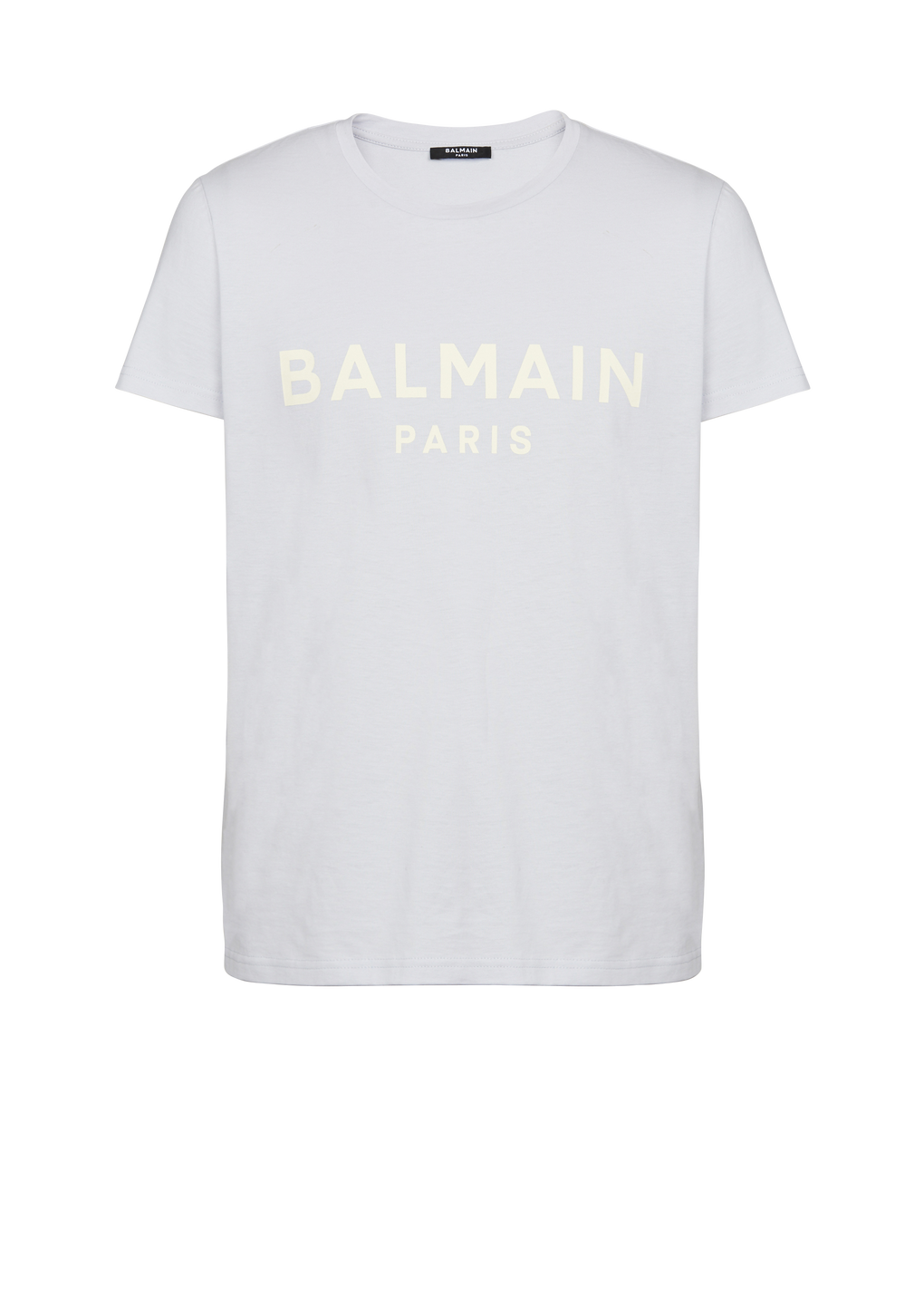 T-shirt en coton imprimé logo Balmain Paris, bleu, hi-res