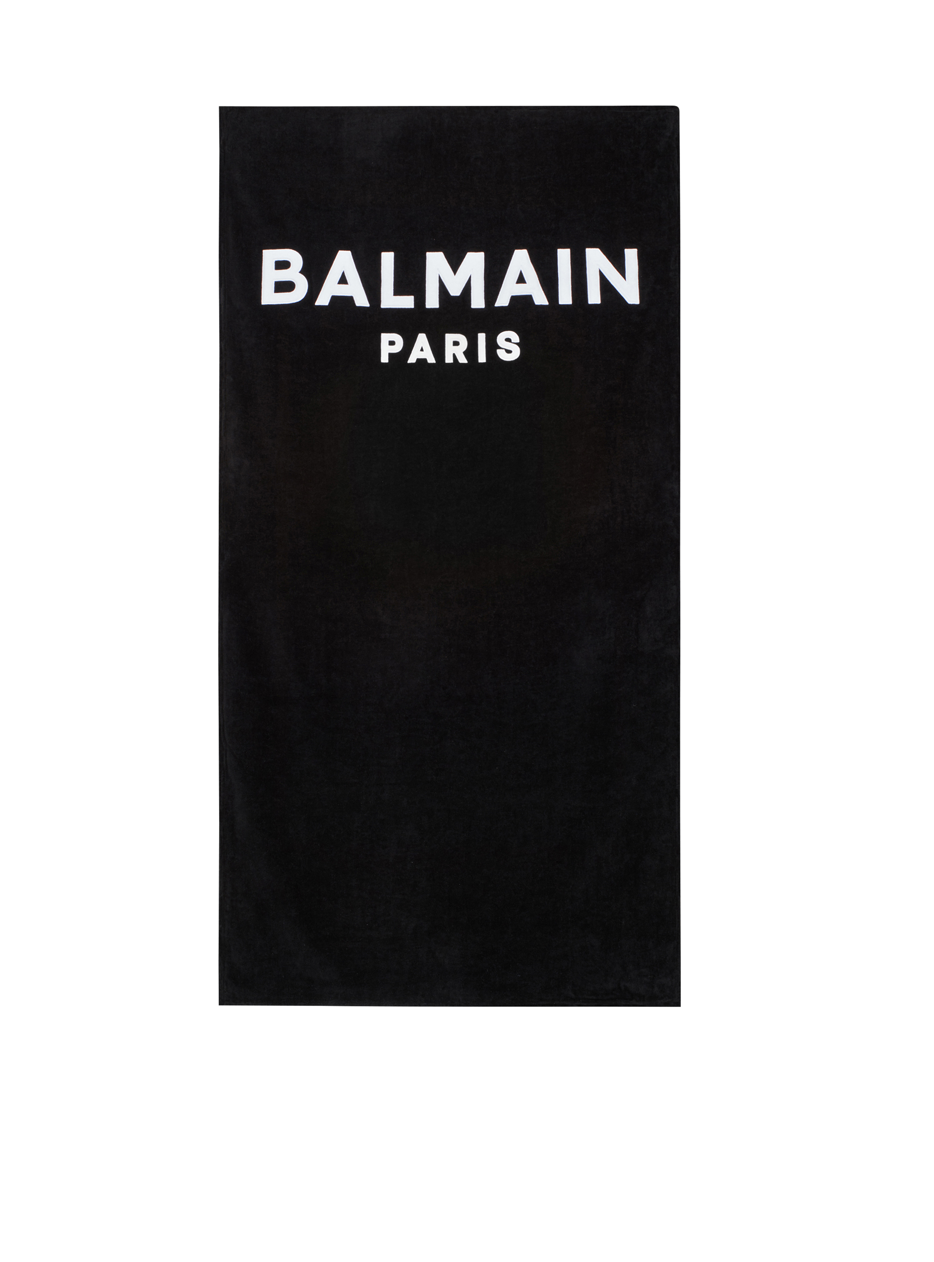 Serviette de plage avec logo Balmain imprimé, noir