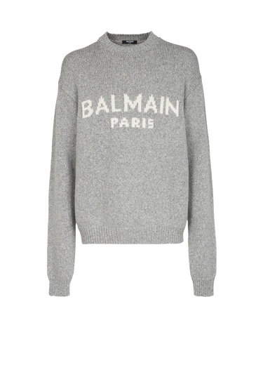 Pull en laine à logo Balmain Paris